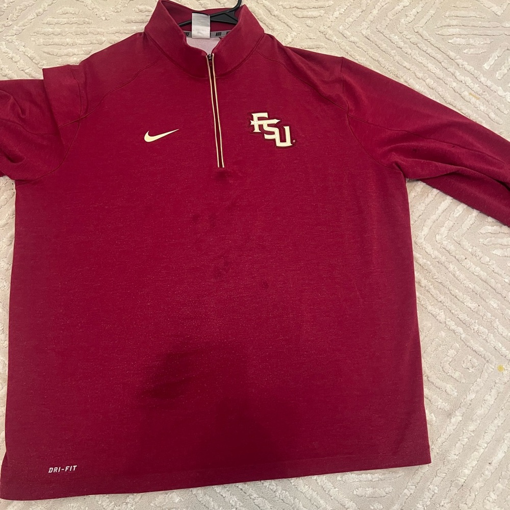 Nike Maroon FSU Dri-FIT Quarter-Zip Pullover